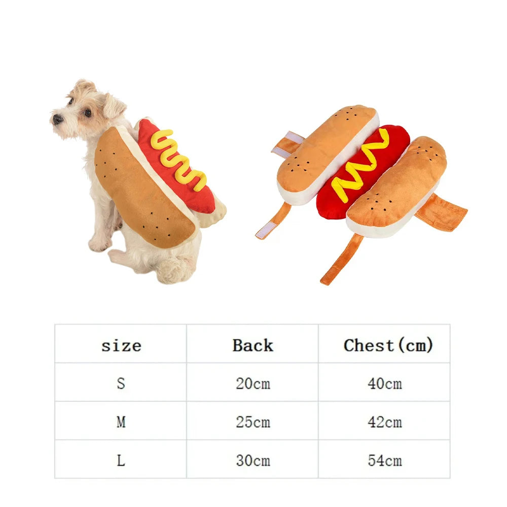 Halloween Hot Dog Pet Costume - Funny Sausage Suit for Dogs & Cats