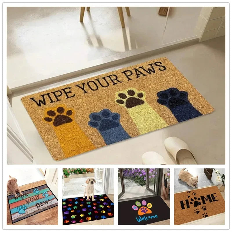 Cat Paw Print Doormat - Absorbent Kitchen Rug Welcome Mat