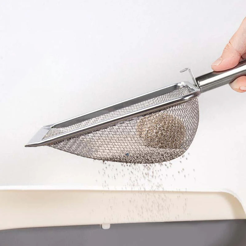 Stainless Steel Mesh Cat Litter Scoop – Durable Shovel for Pet Cleaning