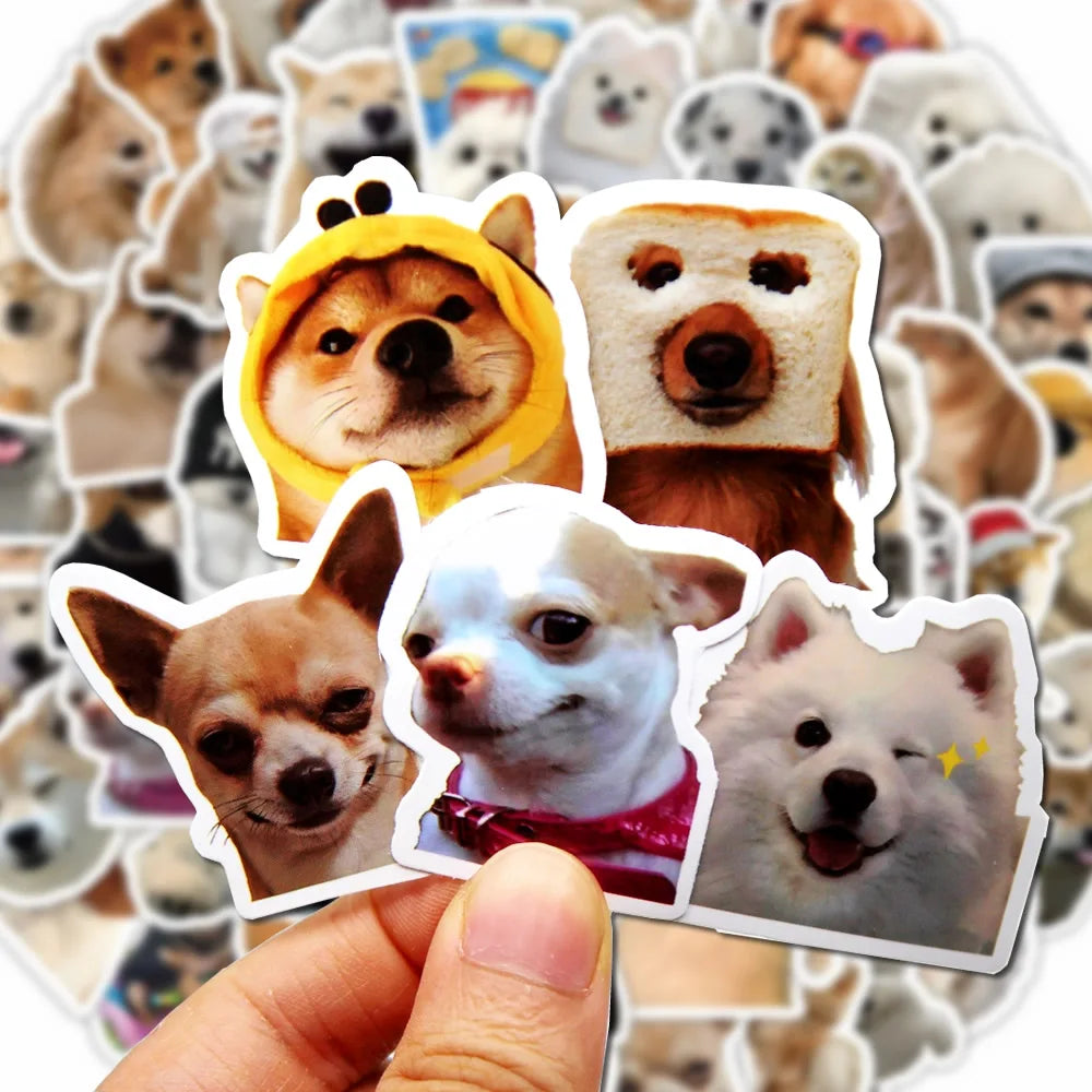 Funny Dog Stickers – 10/50/100pcs Cute Cartoon Decals for Laptop, Phone, Car, Guitar