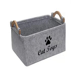 Load image into Gallery viewer, Felt Pet Toy Storage Basket - Foldable Dog Cat Toy Box Container
