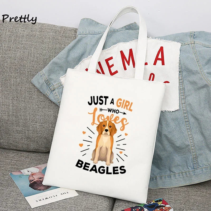 The Beagles Dog Band Canvas Tote Bag - Funny Beagle Lovers Handbag