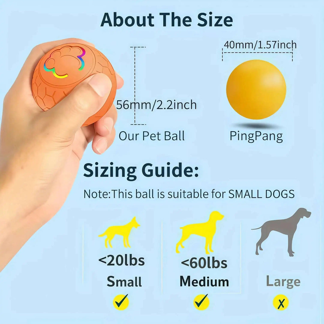 Smart Interactive Dog & Cat Toy Ball – USB Rechargeable with RGB Lights