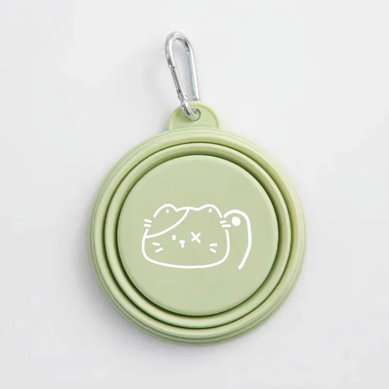 Foldable Silicone Dog & Cat Bowls 350ml/650ml Portable Travel Food & Water Tray