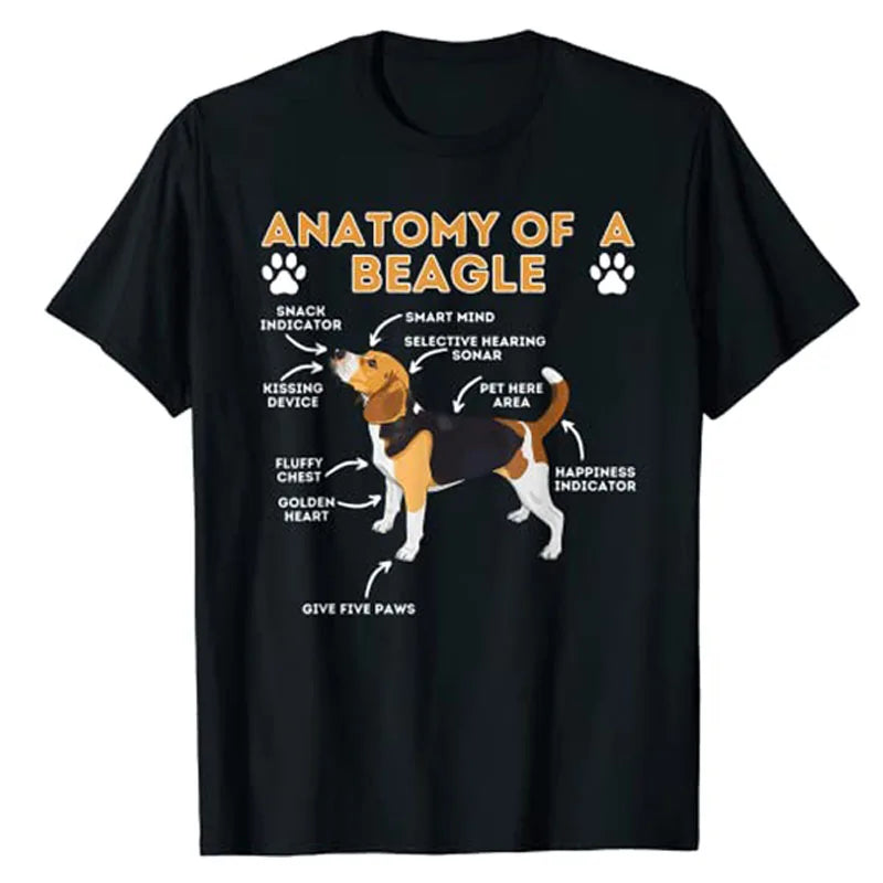 Funny Beagle Anatomy T-Shirt – Cute Dog Lover Gift Tee for Pet Moms