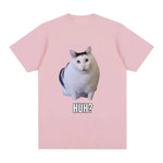 Load image into Gallery viewer, Cat Saying Huh? Funny Meme T-Shirt - 100% Cotton Oversized Tee
