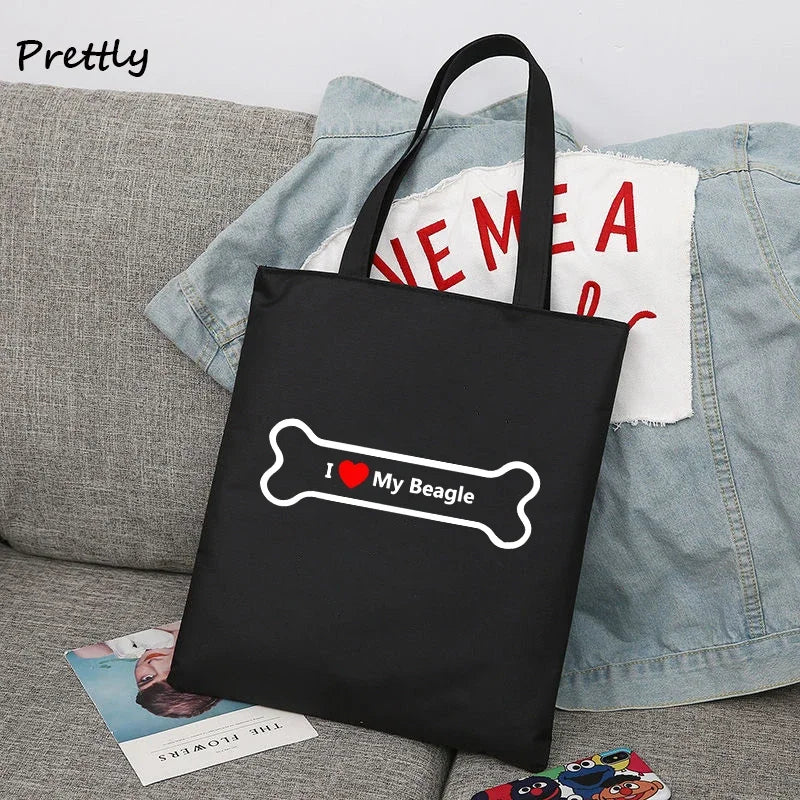 The Beagles Dog Band Canvas Tote Bag - Funny Beagle Lovers Handbag