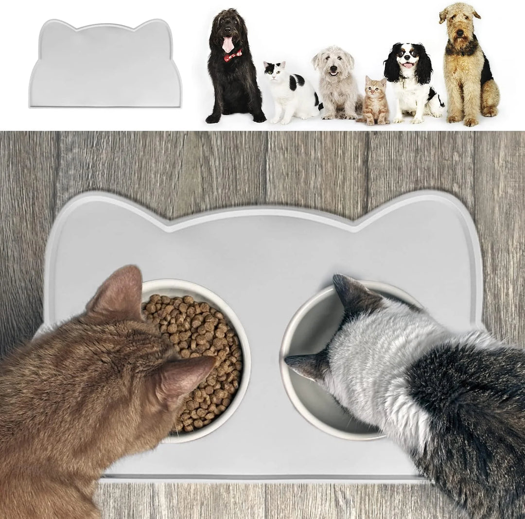 Silicone Non-Stick Pet Feeding Mat & Bowl – Waterproof Tray for Dogs & Cats