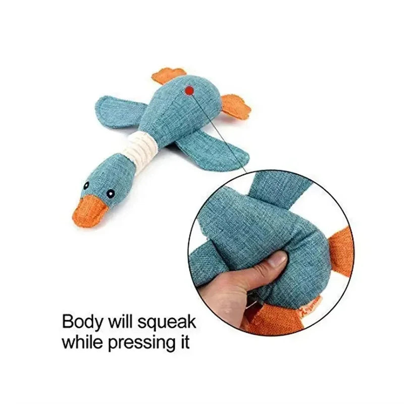 Pet Toy for Active Chewers | Squeaky Wild Goose Puzzle Soft Chew Toy for Dogs