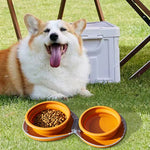 Load image into Gallery viewer, 2-in-1 Foldable Silicone Pet Food &amp; Water Bowl – Portable Dual Dog &amp; Cat Bowl for Travel
