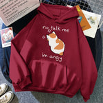 Load image into Gallery viewer, No Talk Me Angry Cat Print Hoodie - Women&#39;s Hip Hop Fleece Pullover
