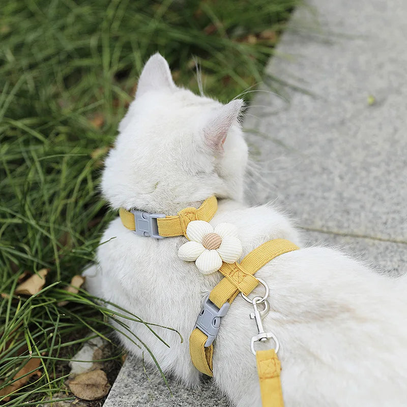 Cat& Dog Harness and Leash Set - Adjustable Breathable Pet Harness