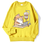 Load image into Gallery viewer, Work Cats Coffee Hoodie - Loose Comfortable Fleece Hoodie for Women Men
