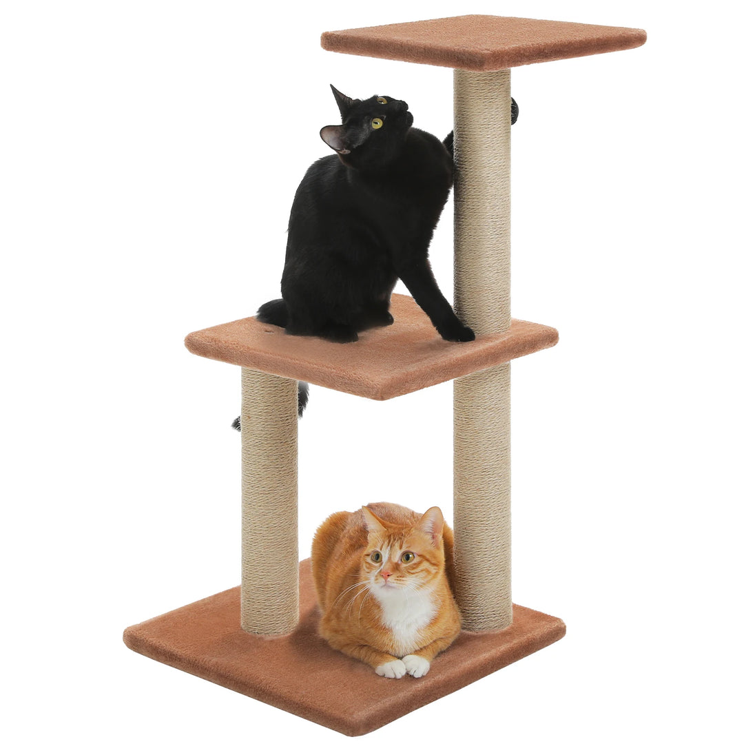 Cat Tree Tower - Scratch Posts, Hammock & Removable Top Perch