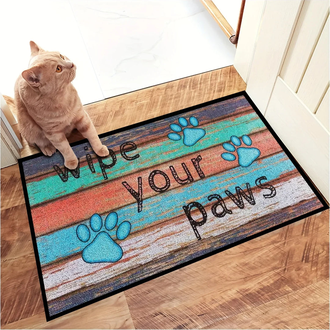 Cat Paw Print Doormat - Absorbent Kitchen Rug Welcome Mat