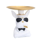 Load image into Gallery viewer, Bulldog Table Sculpture - Resin Decor with Pallet for Home Living Room
