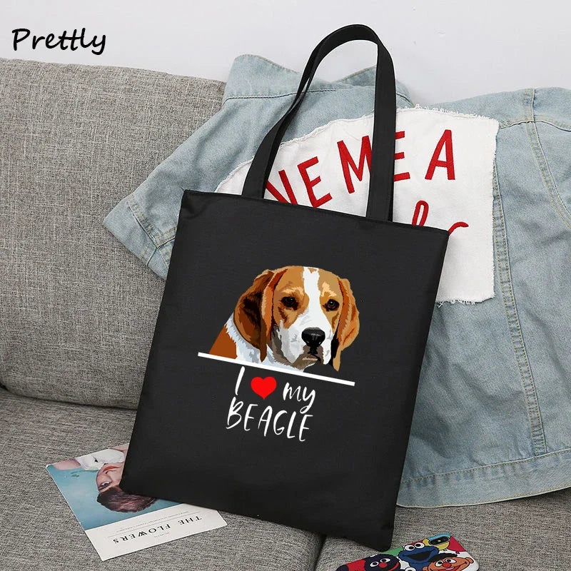 The Beagles Dog Band Canvas Tote Bag - Funny Beagle Lovers Handbag