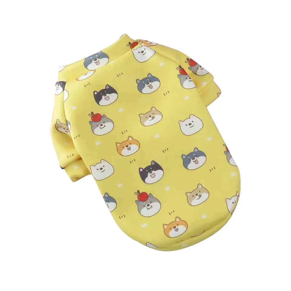 Small Dog Winter Hoodie - Cute Print Costume for Cats & Puppies