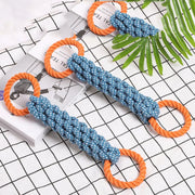 Braided Cotton Rope Dog Toy – Double Ring Chew for Teeth Cleaning