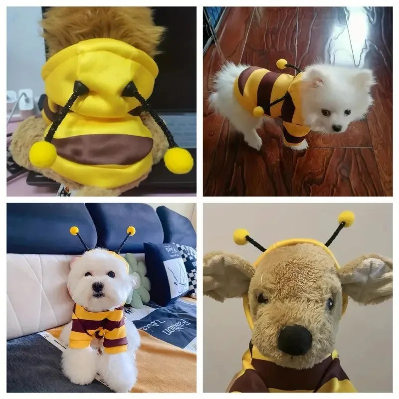 Cute Bee Pet Hoodie - Cozy Knit Sweatshirt for Dogs & Cats