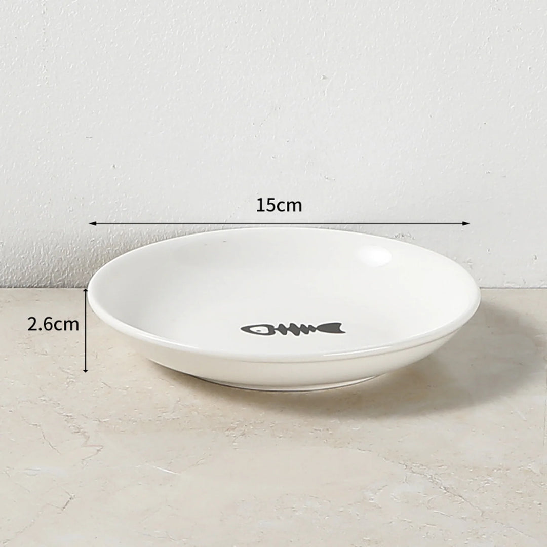 Whisker-Friendly Cat Bowl - Wide Ceramic Anti-Tipping Food Bowl