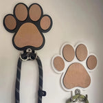 Load image into Gallery viewer, Paw Print Wooden Dog Leash Hanger - Wall Hook for Collars &amp; Coats
