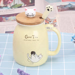 Load image into Gallery viewer, Kawaii Tea Cup - Cute Cat Ceramic Mug with Kitty Lid &amp; Spoon 16oz

