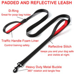 Load image into Gallery viewer, Heavy Duty Reflective Dog Leash – Padded Double Handle for Training &amp; Control
