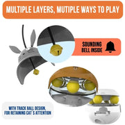 ATUBAN Interactive Cat Feeder - Treat Dispenser with Sounding Bell