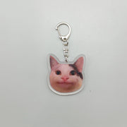 Women's Bag Pendant - Cute Two Cats Talking Meme Keychain Gift