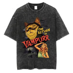 Load image into Gallery viewer, Animal Cat Print Vintage Washed T-Shirt - Y2K Cotton Hip Hop Tee
