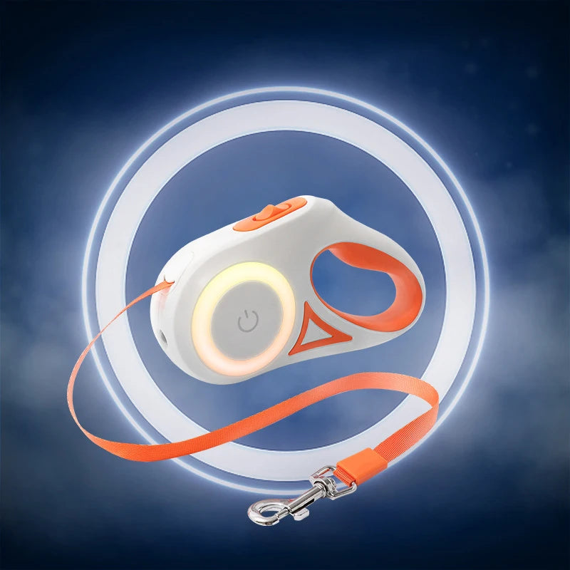 Retractable Dog Leash with LED Light – Durable Night Walking