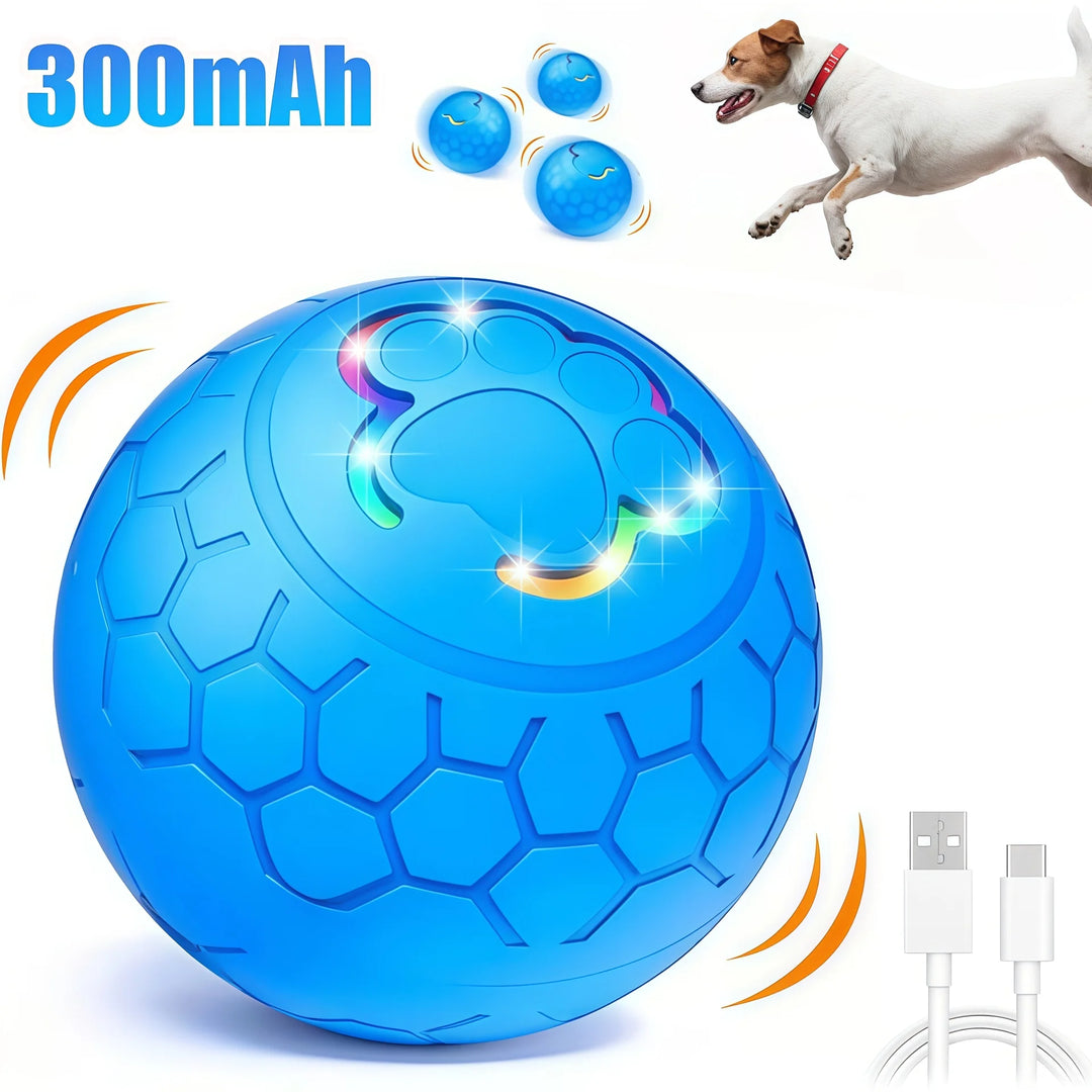 Smart Interactive Dog & Cat Toy Ball – USB Rechargeable with RGB Lights