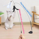 Load image into Gallery viewer, Interactive Cat Teaser Wand - Bell &amp; Feather Toy with Suction Cup
