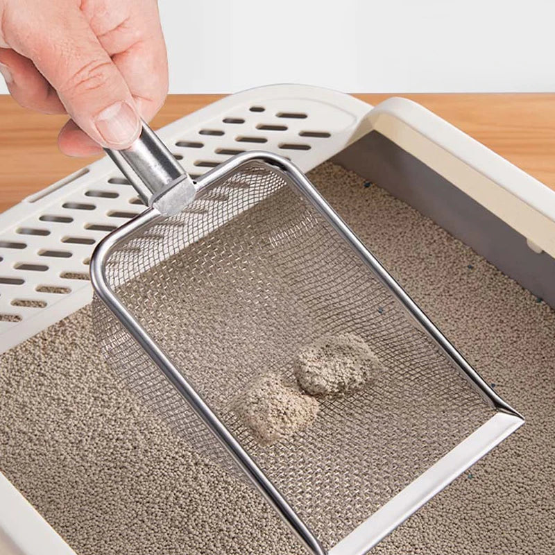 Stainless Steel Mesh Cat Litter Scoop – Durable Shovel for Pet Cleaning