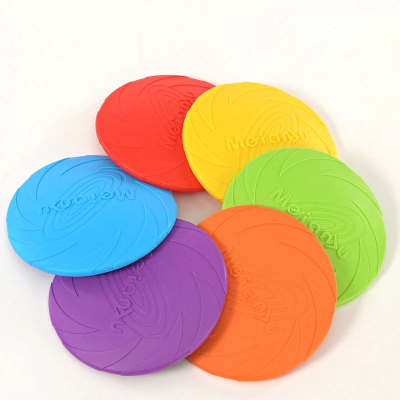 Multicolor Silicone Flying Disc – Durable Dog Chew & Training Toy