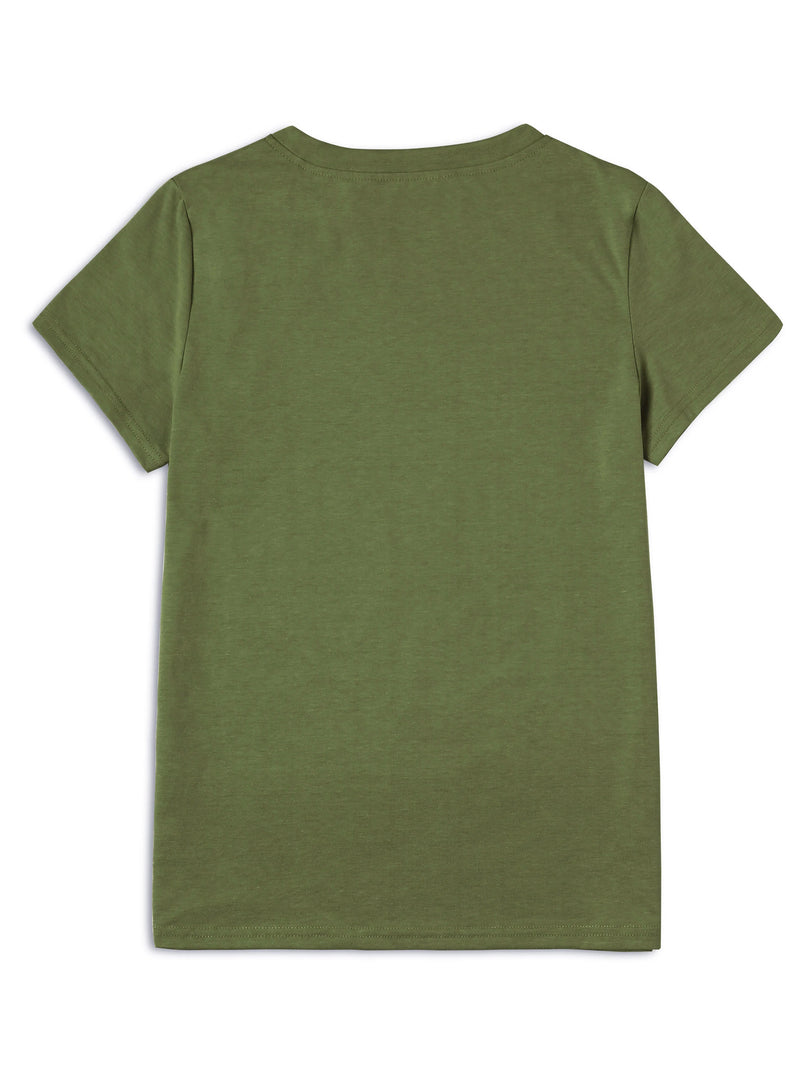 Dog Print T-Shirt - Short Sleeve Crew Neck Summer Top for Women