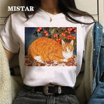 Load image into Gallery viewer, Cat Oil Painting T-Shirt - Women&#39;s Funny Graphic Tee Summer Top

