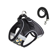 Floral Pet Harness and Leash Set - Reflective Anti-Escape for Dog&Cat