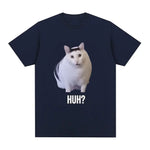 Load image into Gallery viewer, Cat Saying Huh? Funny Meme T-Shirt - 100% Cotton Oversized Tee
