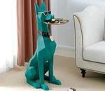 Load image into Gallery viewer, Large Doberman Side Table - Big Dog Statue Tray Living Room Decor
