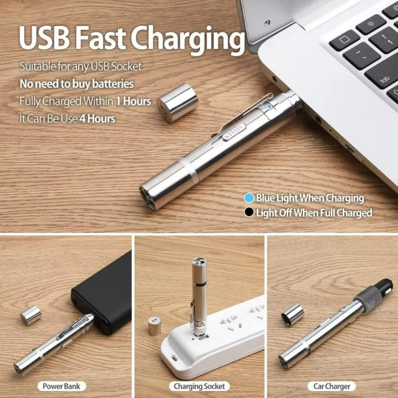 Laser Pointer Cat Toy Interactive Red Dot LED USB Rechargeable