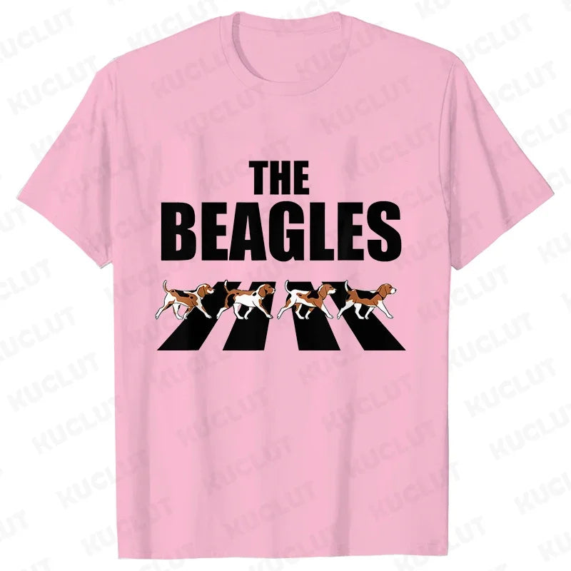 Men Women Classic Beagle T-Shirt - Crazy Beagle Dog Round Neck Tee