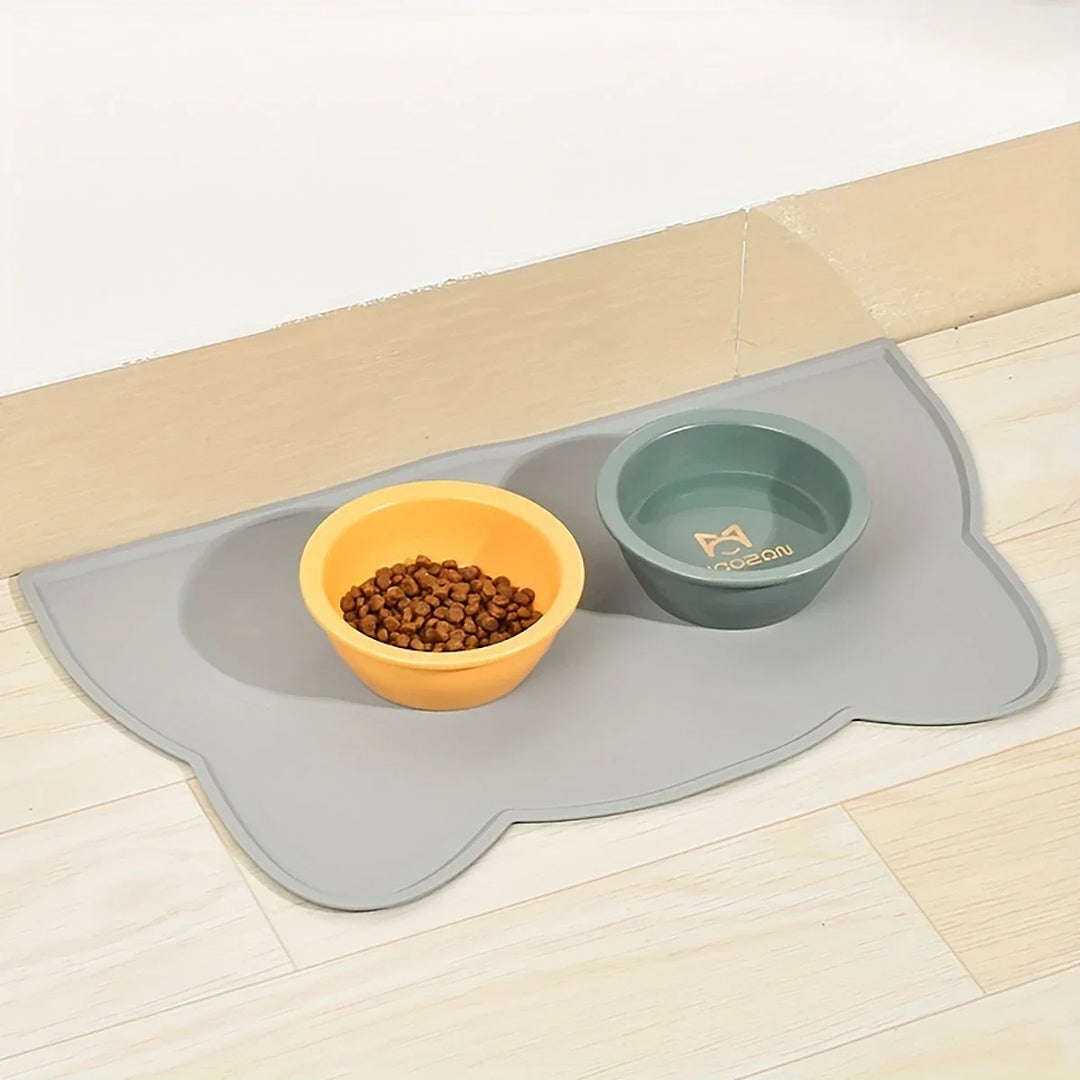 Silicone Non-Stick Pet Feeding Mat & Bowl – Waterproof Tray for Dogs & Cats