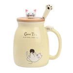 Load image into Gallery viewer, Kawaii Tea Cup - Cute Cat Ceramic Mug with Kitty Lid &amp; Spoon 16oz
