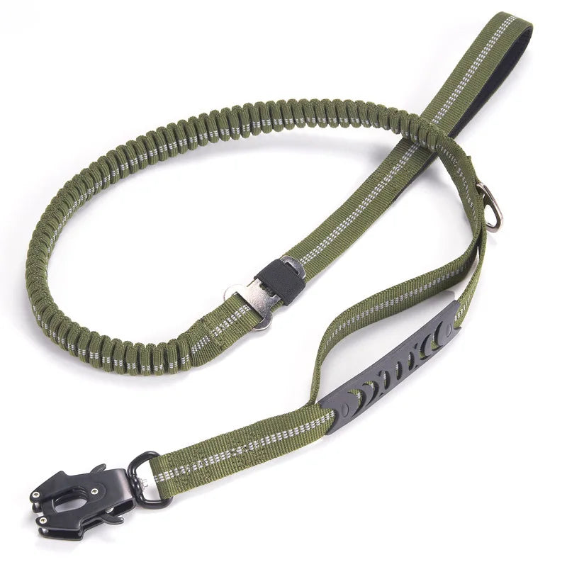 Heavy Duty Tactical Bungee Dog Leash – No Pull, Reflective & Shock Absorbing