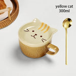 Load image into Gallery viewer, Japanese Cartoon Cat Coffee Mug - Cute Animal Pattern Cup with Lid
