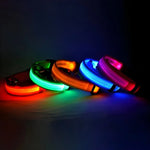 Load image into Gallery viewer, Nylon LED Dog Collar – Glow-in-the-Dark Safety Light for Night Walks
