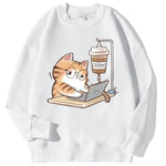 Load image into Gallery viewer, Work Cats Coffee Hoodie - Loose Comfortable Fleece Hoodie for Women Men
