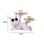 Load image into Gallery viewer, Bulldog Table Sculpture - Resin Decor with Pallet for Home Living Room
